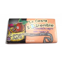 Chocolate Negro con Naranja Cesta Sostenible 100 g (Caja 20 tabletas)
