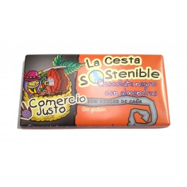 Chocolate Negro con Almendras Cesta Sostenible 100 g (Caja 20 tabletas)