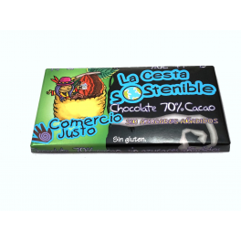 Chocolate 70% Cacao Cesta Sostenible 100 g (Caja 20 tabletas)